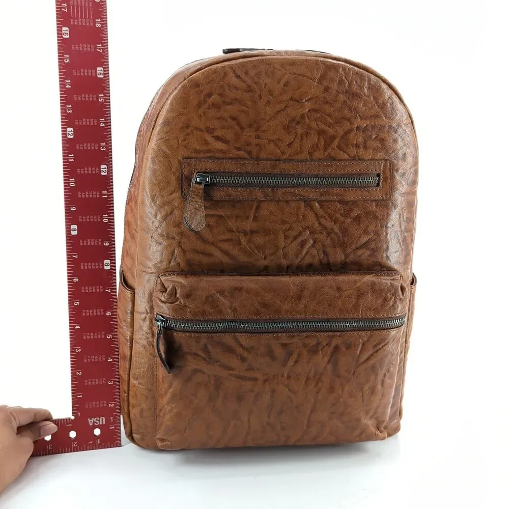 FRYE Backpack Bag Washed Tan Brown Leather Academia School 34DB0524-269 NEW - Picture 9 of 11